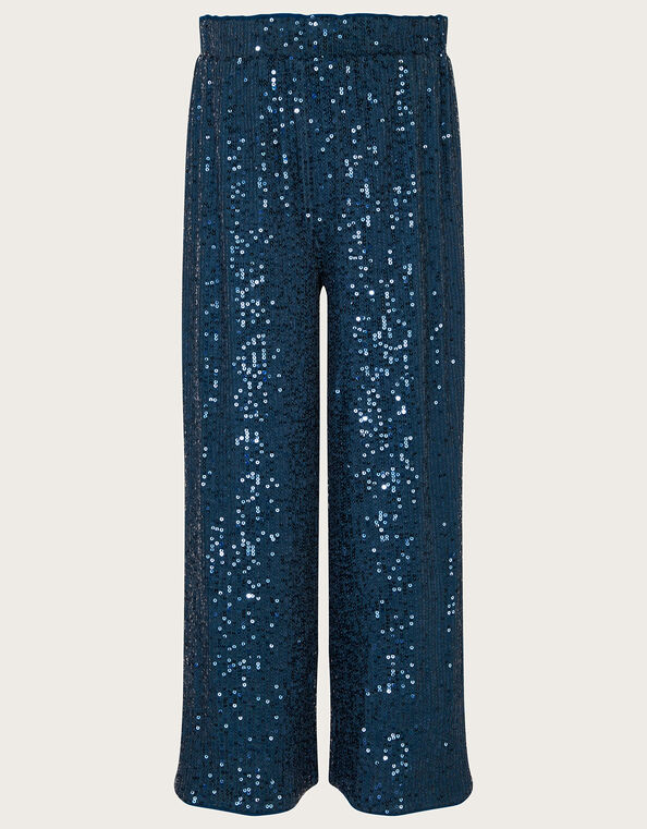 Sequin Trousers, Teal (TEAL), large
