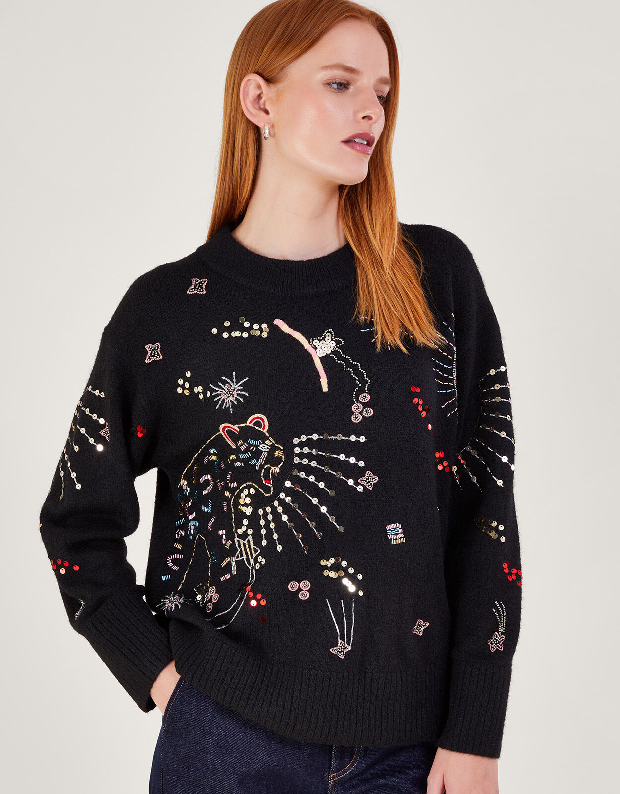 Lorna Leopard Jumper Black