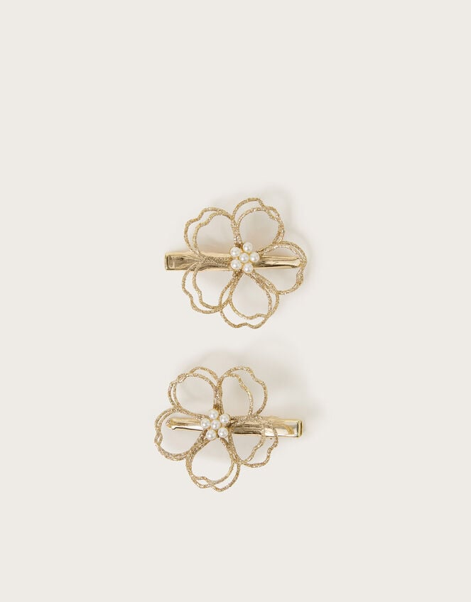 2-Pack Wire Flower Hair Clips, , large