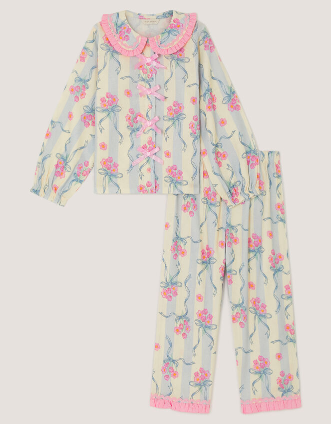 Bow Bouquet Long Pyjamas Set, Ivory (IVORY), large