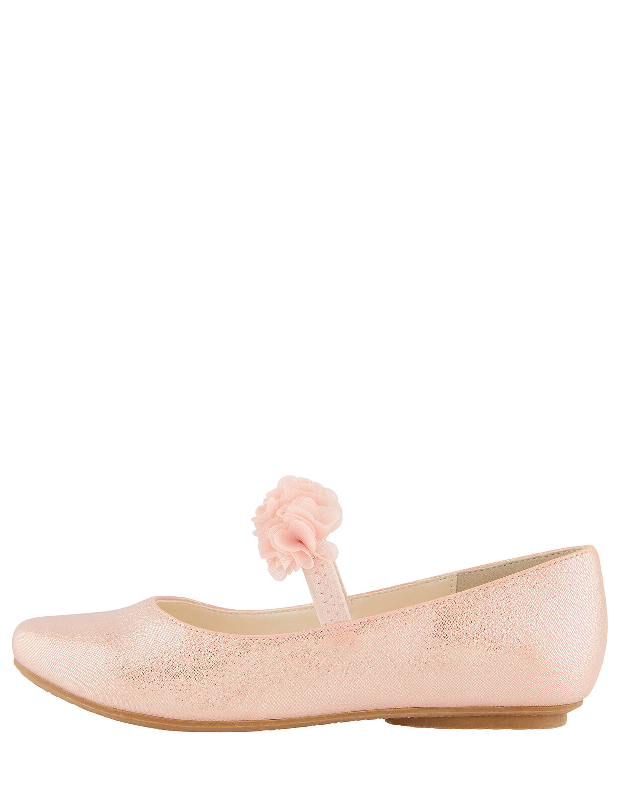 Cynthia Corsage Shimmer Ballerina Flats Pink