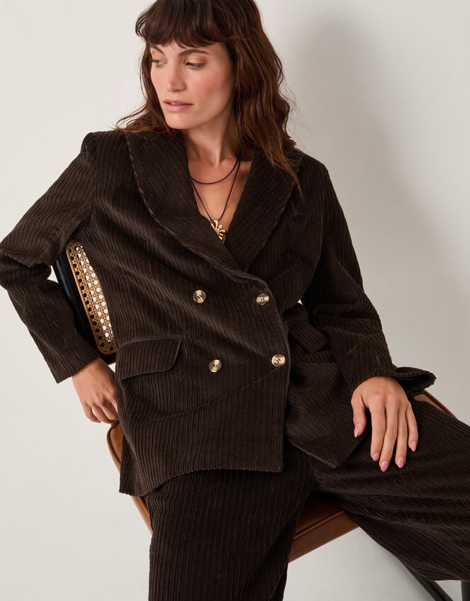 Moliin Alice Corduroy Double Breasted Blazer, Brown (BROWN), large