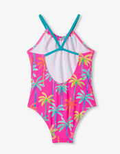 Hatley Palm Print Swimsuit , Pink (PINK), large