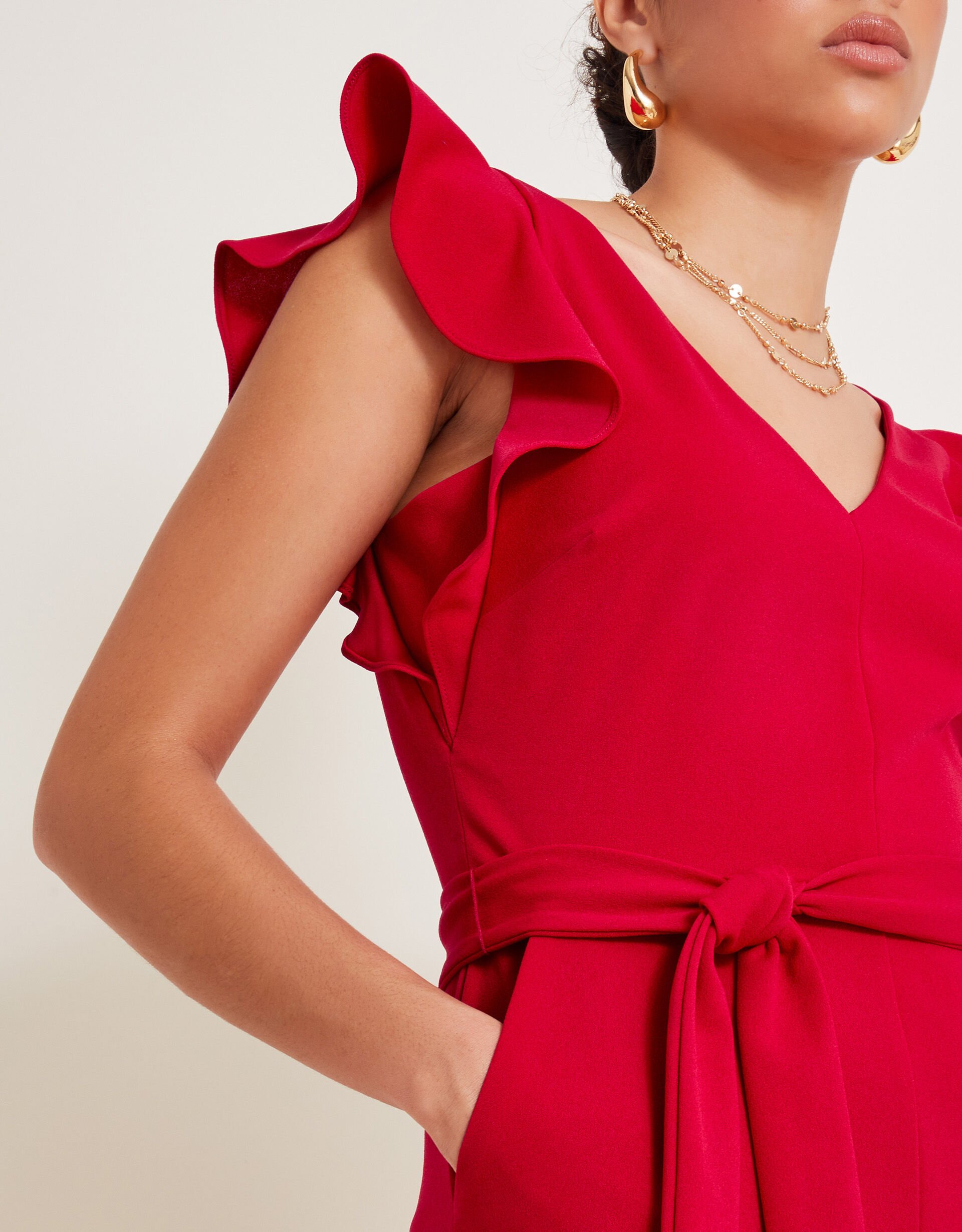 Ruffle jumpsuit clearance
