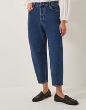 Dina Darted Barrel Jeans, Blue (MID AUTHENTIC BLUE), large