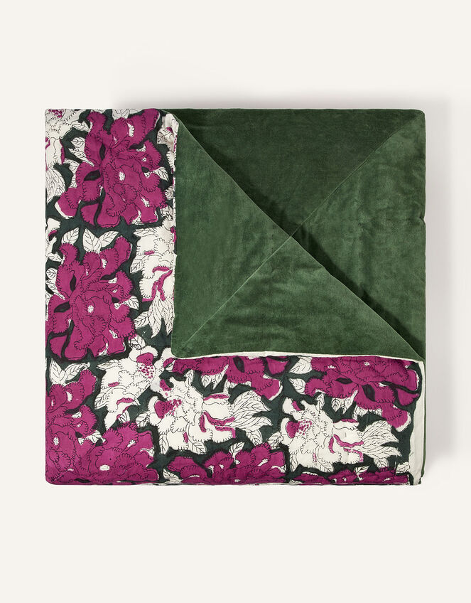 Woodblock Double-Sided Velvet Printed Quilt, , large