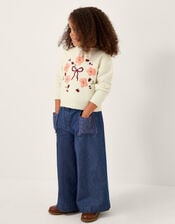 Floral Embroidered Jumper, Ivory (IVORY), large
