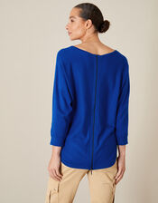 Zeena Zip Back Jumper, Blue (BLUE), large