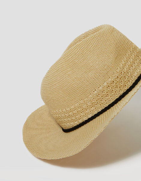Nene Woven Fedora Sun Hat, , large