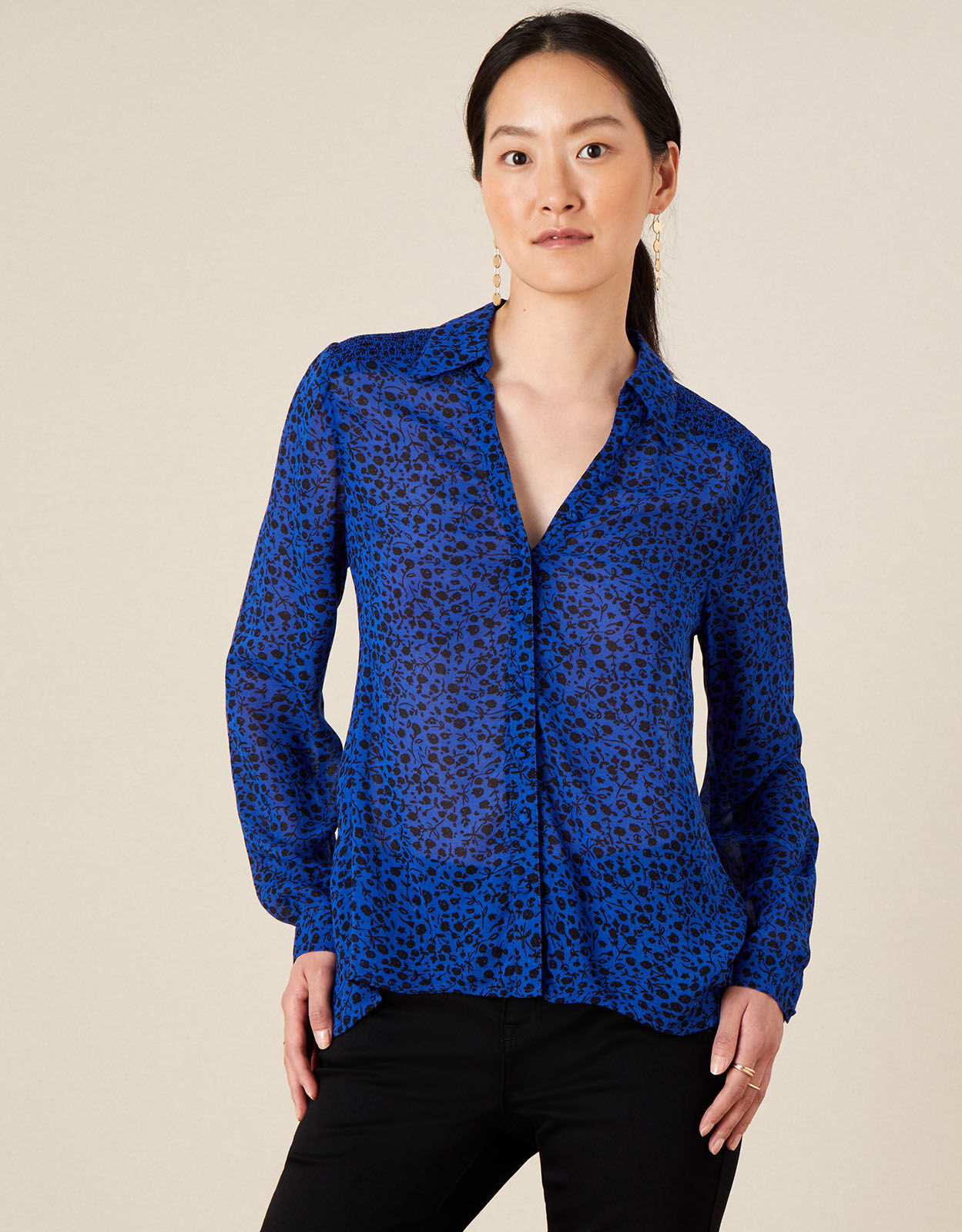 Floral longline blouse clearance