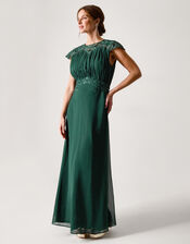 Elodie Lace Chiffon Bridesmaid Dress, Green (DARK GREEN), large