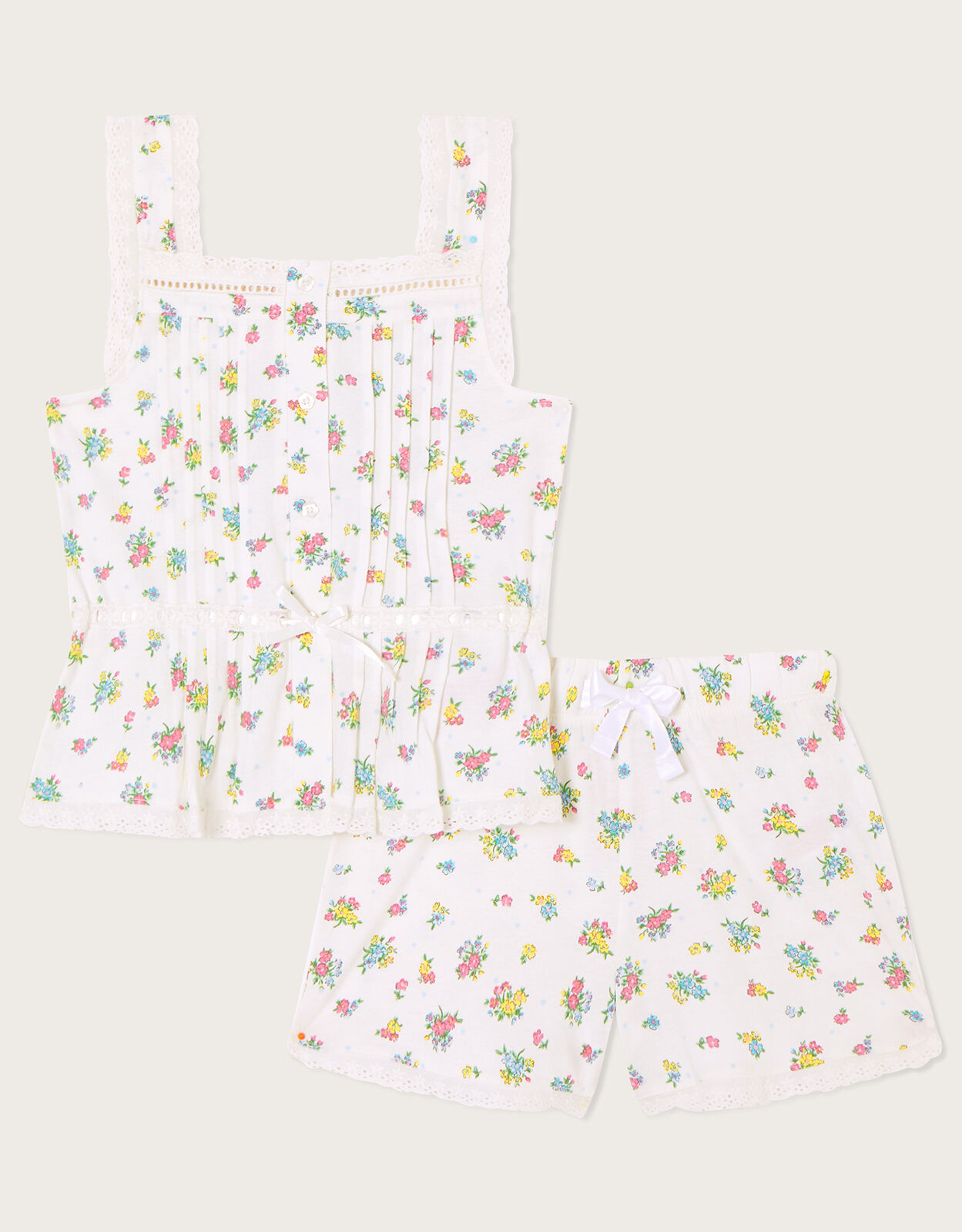 Eliza Ditsy Floral Pyjama Set Ivory Girls Nightwear Monsoon ROI