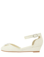 Elliana Butterfly Glitter Wedges, Ivory (IVORY), large