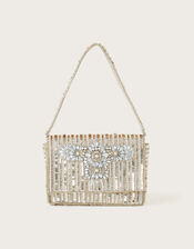 Crystal Embellished Shoulder Bag, , large