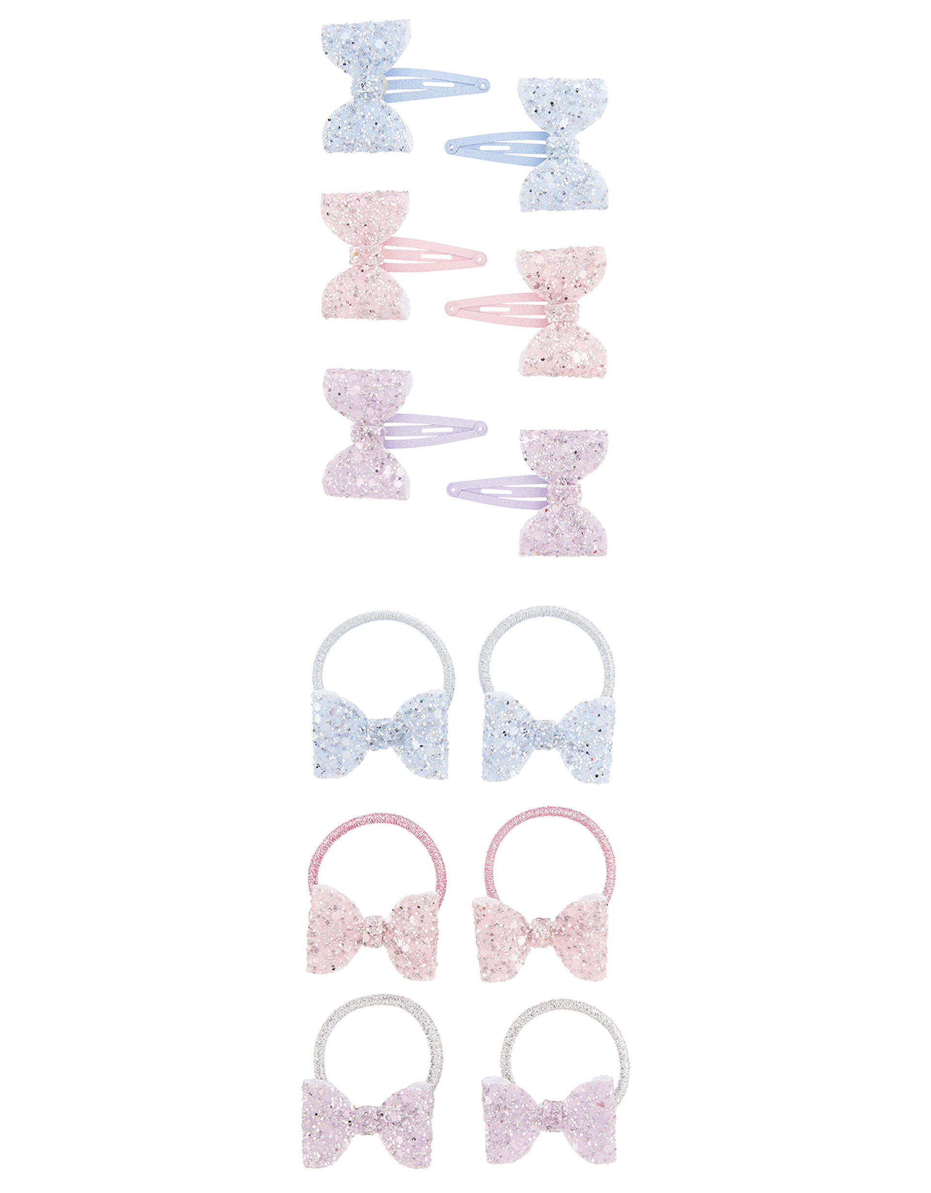 Frosted Bow Hair Accessory Set, , large