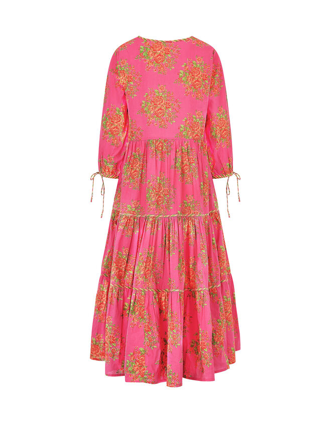 East Rosalie Floral Print Tiered Dress, Pink (PINK), large