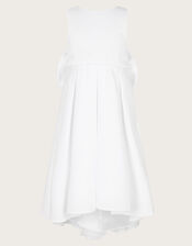 Sabrina Oversized Bow Communion Dress, White (WHITE), large
