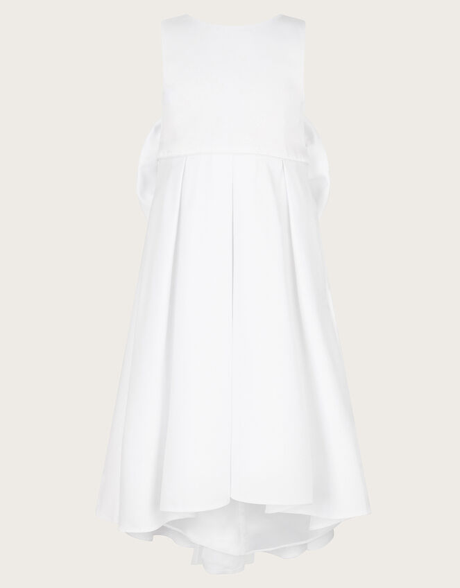 Sabrina Oversized Bow Communion Dress, White (WHITE), large