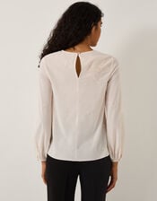 Regina Embroidered Floral Blouse, Cream (CREAM), large