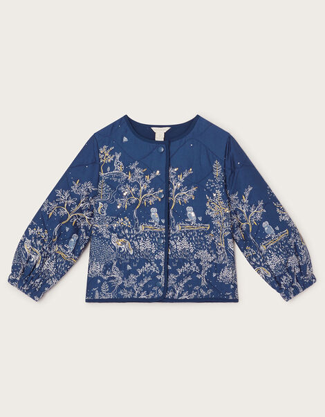 Woodland Quilted Jacket WWF-UK Collaboration, Blue (NAVY), large
