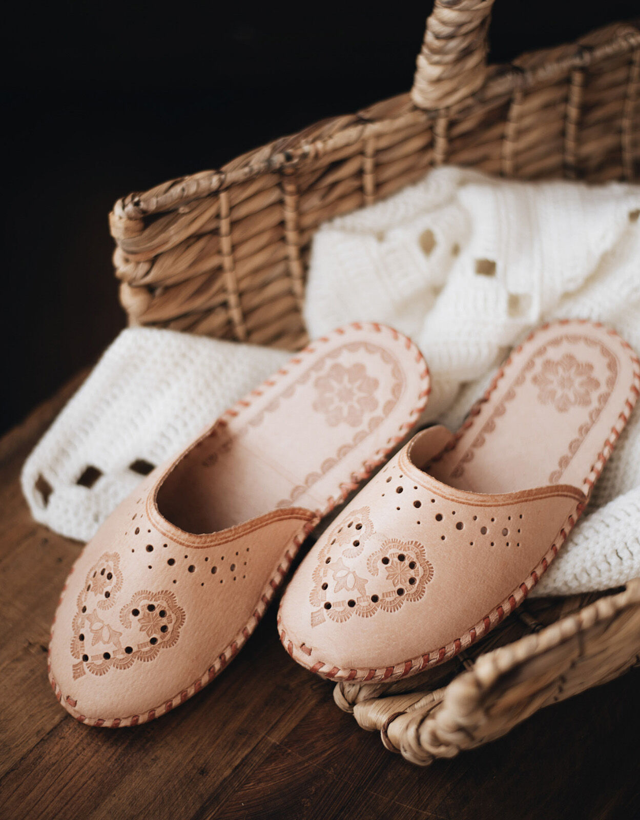 Polish leather slippers hot sale