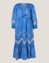 Iggy Floral Print Midi Dress, Blue (BLUE), large