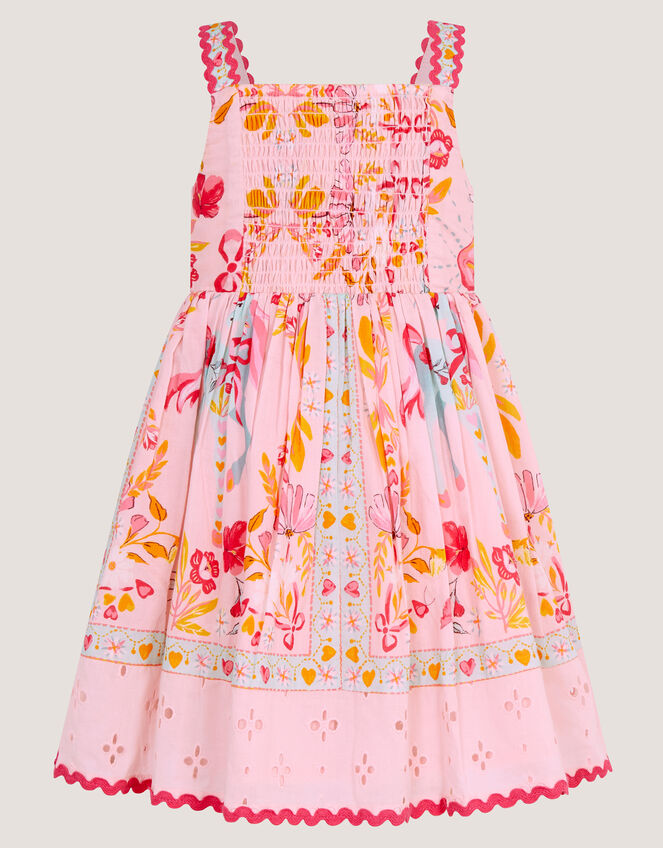 Baby Unicorn Print Broderie Dress, Pink (PINK), large