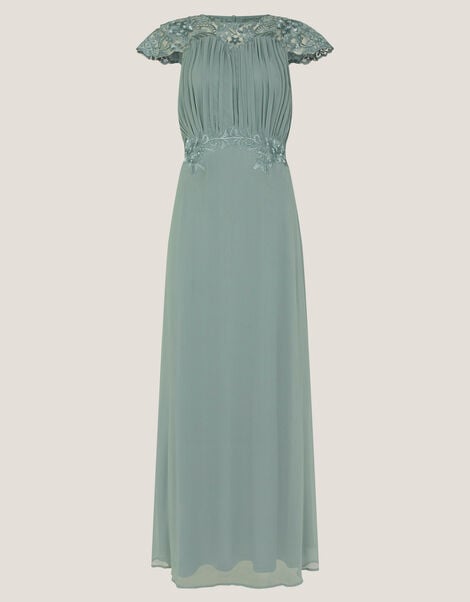 Elodie Lace Chiffon Bridesmaid Dress, Green (SAGE), large