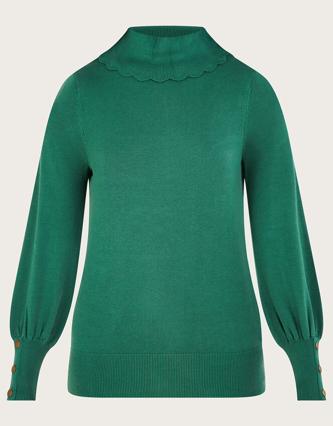 Polo Neck Jumper, Green (GREEN), large