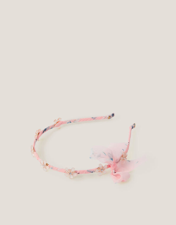 Flower Bow Wrap Headband, , large