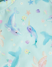 Baby Sea Creatures Two-Piece Swimsuit, Blue (AQUA), large