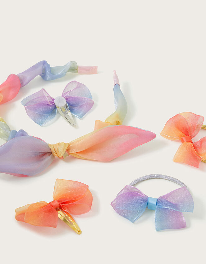5-Piece Rainbow Organza Hair Set, , large