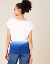 Deea Dip Dye T-Shirt in Organic Cotton, Blue (BLUE), large