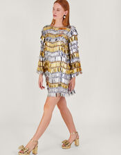 Darina Sequin Tunic Dress, Silver (SILVER), large