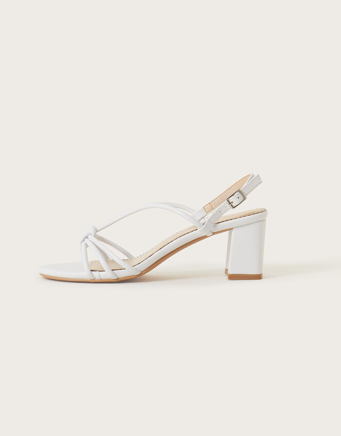 Strappy Block Heel Sandals, Ivory (IVORY), large