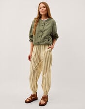 Colette Linen Blend Jacket, Green (KHAKI), large