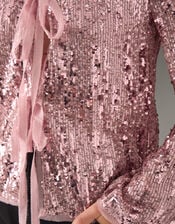 Tabi Tie Sequin Jacket, Pink (PINK), large