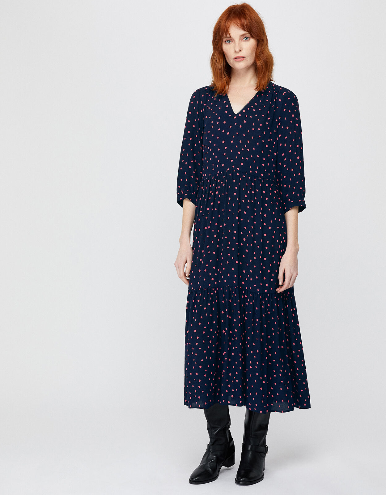 Monsoon blue polka dot on sale dress