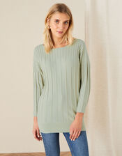 Fran Longline Jumper, Green (GREEN), large