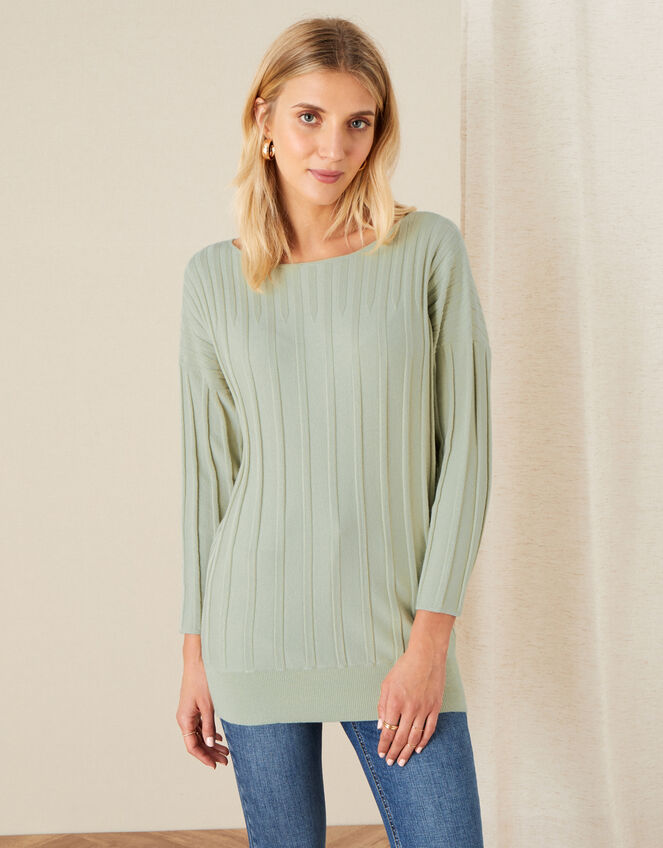 Fran Longline Jumper, Green (GREEN), large