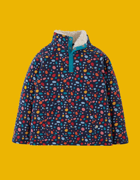 Frugi Snuggle Print Fleece, Blue (NAVY), large