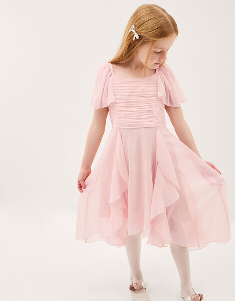 Joy Ruffle Chiffon Party Dress, Pink (PINK), large
