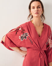 Jasmine Kimono Midi Dress, Orange (RUST), large