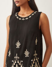 Saffron Embroidered Tank Top, Black (BLACK), large