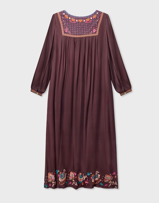 East Eliana Embroidered Midi Dress, Brown (BROWN), large