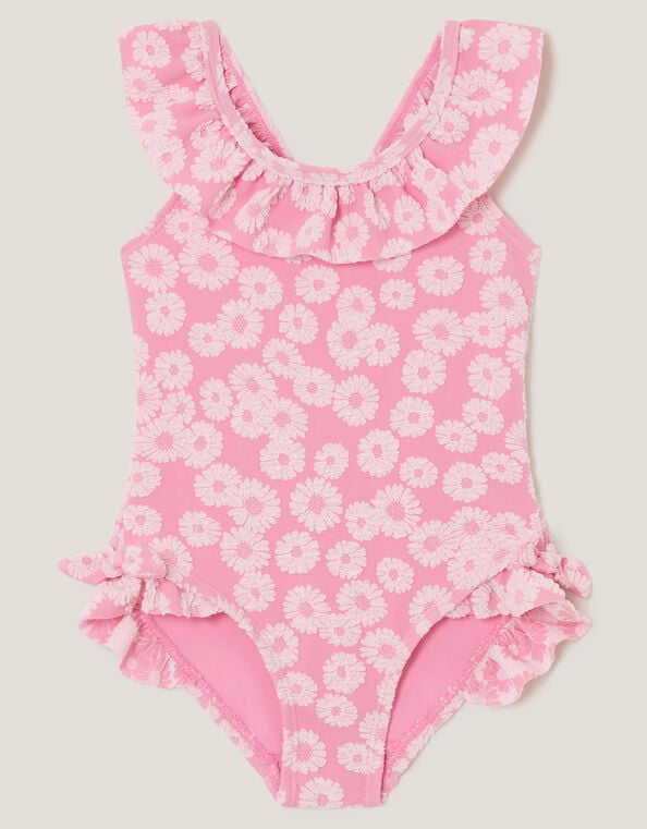 Baby Floral Jacquard Swimsuit, Pink (PINK), large