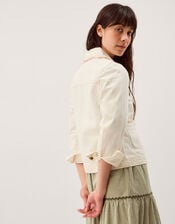 Sadie Frill Denim Jacket, Natural (ECRU), large
