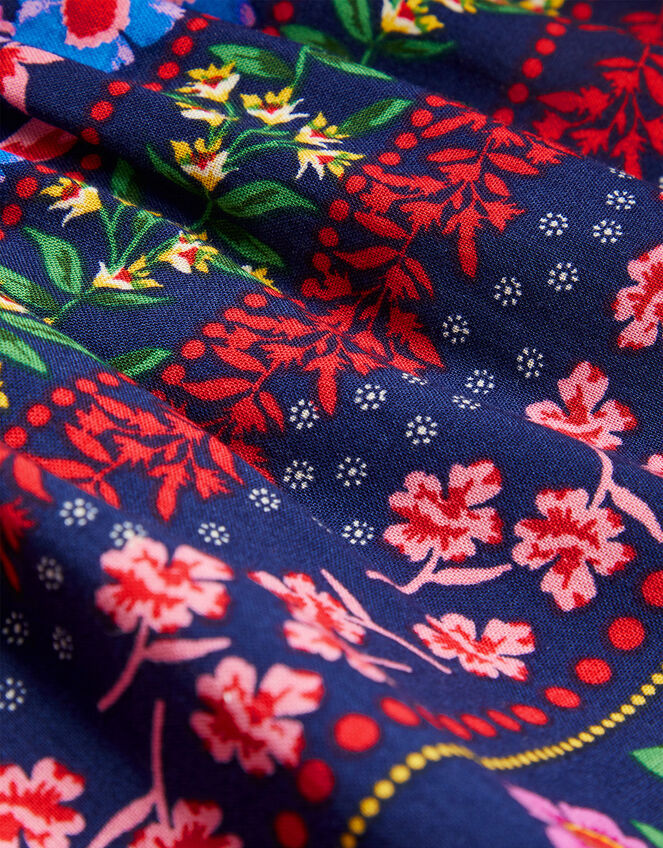 Floral Stripe Print Dress, Blue (NAVY), large