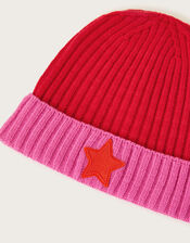 Star Beanie Hat, Pink (PINK), large