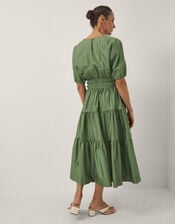 Devotion Twins Geraros Tiered Midi Dress, Green (GREEN), large
